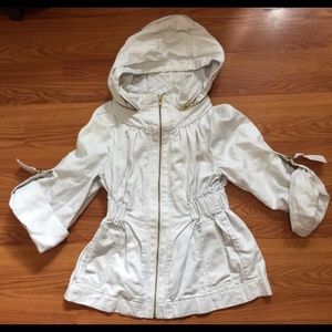 French Connection Cream Hooded Utility Jacket